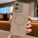 เคสโทรศัพท์ TPU เคลือบไฟฟ้ากลิตเตอร์ MagSafe สำหรับ iPhone 16 Pro, สำหรับ iPhone 16 Plus, สำหรับ iPhone 16, สำหรับ iPhone 15 Pro Max, สำหรับ iPhone 15 Pro, สำหรับ iPhone 15 Plus