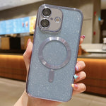 เคสโทรศัพท์ TPU เคลือบไฟฟ้ากลิตเตอร์ MagSafe สำหรับ iPhone 16 Pro, สำหรับ iPhone 16 Plus, สำหรับ iPhone 16, สำหรับ iPhone 15 Pro Max, สำหรับ iPhone 15 Pro, สำหรับ iPhone 15 Plus