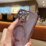 เคสโทรศัพท์ TPU MagSafe ชุบอิเล็กโทรพลาติงกลิตเตอร์ สำหรับ iPhone 17e / 16e, สำหรับ iPhone 17 Pro Max, สำหรับ iPhone 17 Pro, สำหรับ iPhone 17, สำหรับ iPhone Air, สำหรับ iPhone 16 Pro Max