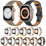 สายรัดนาฬิกาหนังเรียบแบบหัวเข็มขัดผีเสื้อ สำหรับ Apple Watch SE 2022 40mm, สำหรับ Apple Watch SE 2022 44mm, สำหรับ Apple Watch Series 7 41mm, สำหรับ Apple Watch Series 7 45mm
