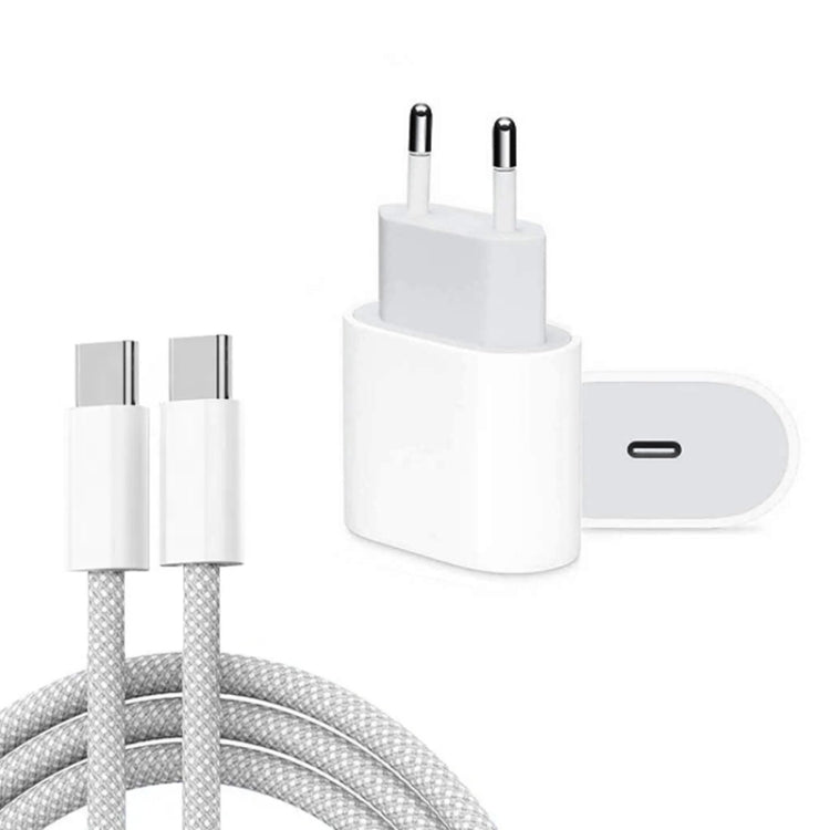 ที่ชาร์จ PD35W USB-C / Type-C พร้อมสายข้อมูล Type-C ยาว 1 เมตร ปลั๊ก EU, ปลั๊ก EU พร้อมสาย Type-C