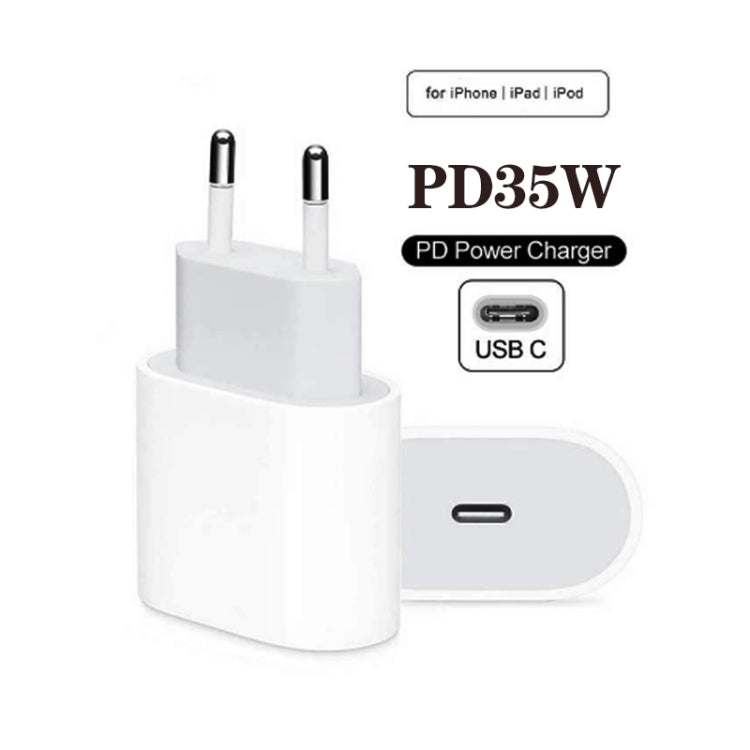 ที่ชาร์จ PD35W USB-C / Type-C พร้อมสายข้อมูล Type-C ยาว 1 เมตร ปลั๊ก EU, ปลั๊ก EU พร้อมสาย Type-C