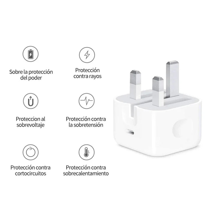 ที่ชาร์จ PD35W USB-C / Type-C พร้อมสายข้อมูล Type-C ยาว 1 เมตร ปลั๊ก UK, ปลั๊ก UK พร้อมสาย Type-C