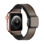 สายรัดนาฬิกาซิลิโคน PU หัวเข็มขัดสี่เหลี่ยมแม่เหล็กพับได้ สำหรับ Apple Watch Series 4 44 มม., สำหรับ Apple Watch Series 4 40 มม., สำหรับ Apple Watch Series 3 38 มม., สำหรับ Apple Watch Series 3 42 มม.