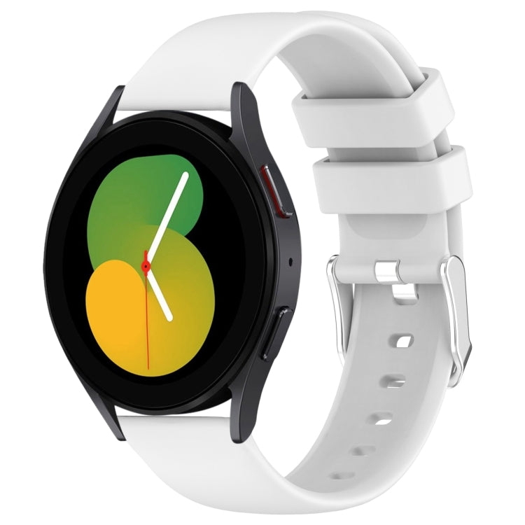 สายรัดนาฬิกาซิลิโคนสีเรียบขนาด 20 มม. สำหรับ Samsung Galaxy Watch 5 ขนาด 40 มม., สำหรับ Samsung Galaxy Watch 4 ขนาด 44 มม., สำหรับ Samsung Galaxy Watch 4 ขนาด 40 มม., สำหรับ Samsung Galaxy Watch 4 Classic ขนาด 46 มม.