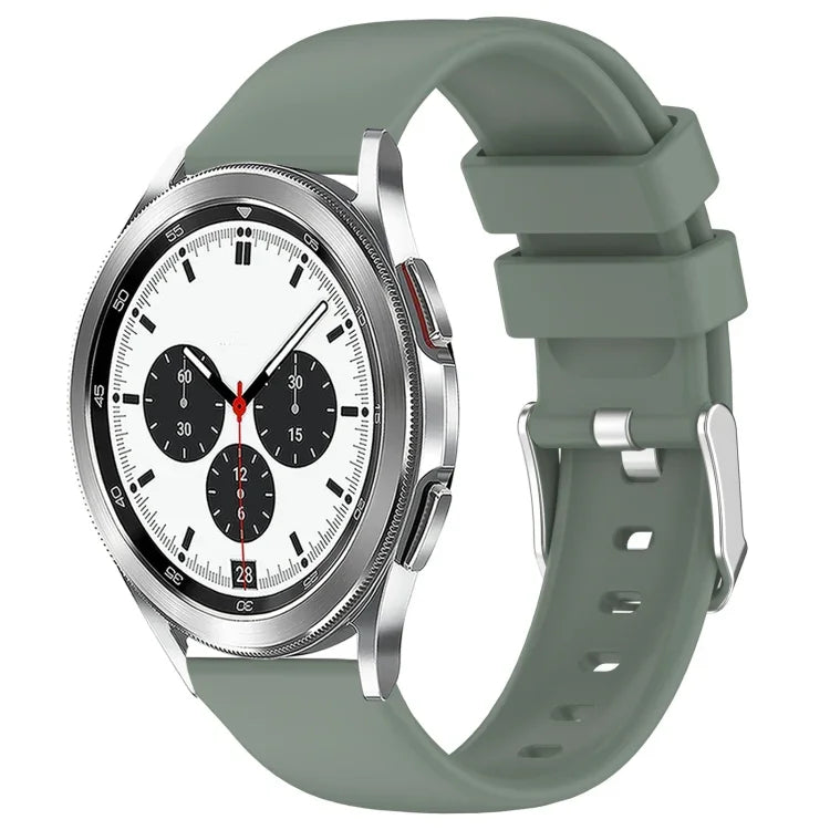 สายซิลิโคนสีเรียบขนาด 20 มม. สำหรับ Samsung Galaxy Watch 4 Classic ขนาด 42 มม., สำหรับ Samsung Galaxy Watch Active 2 ขนาด 44 มม., สำหรับ Samsung Galaxy Watch Active 2 ขนาด 40 มม., สำหรับ Samsung Galaxy Watch ขนาด 42 มม.