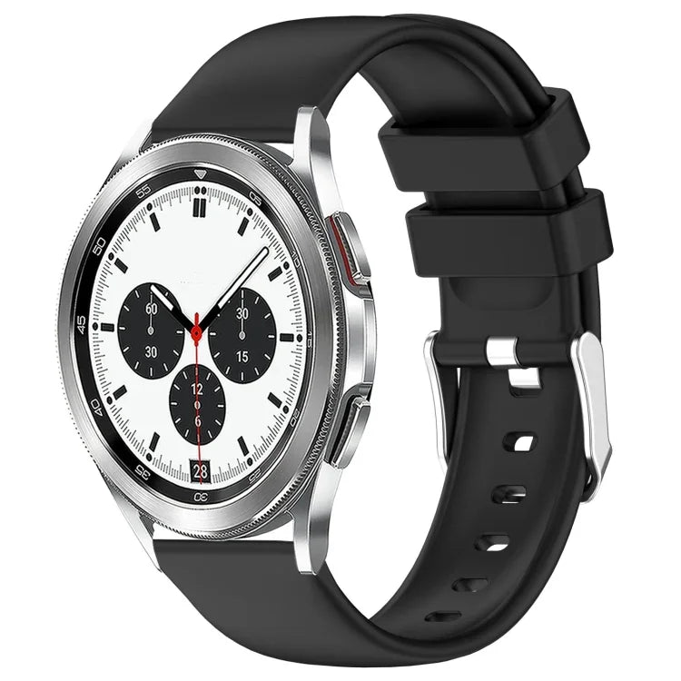 สายซิลิโคนสีเรียบขนาด 20 มม. สำหรับ Samsung Galaxy Watch 4 Classic ขนาด 42 มม., สำหรับ Samsung Galaxy Watch Active 2 ขนาด 44 มม., สำหรับ Samsung Galaxy Watch Active 2 ขนาด 40 มม., สำหรับ Samsung Galaxy Watch ขนาด 42 มม.