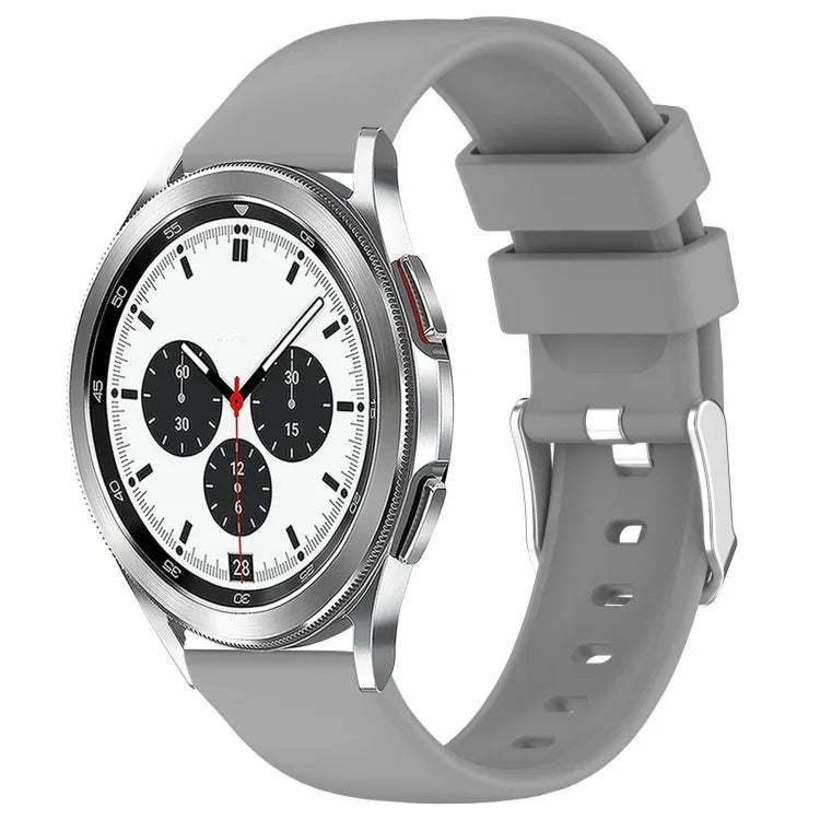 สายซิลิโคนสีเรียบขนาด 20 มม. สำหรับ Samsung Galaxy Watch 4 Classic ขนาด 42 มม., สำหรับ Samsung Galaxy Watch Active 2 ขนาด 44 มม., สำหรับ Samsung Galaxy Watch Active 2 ขนาด 40 มม., สำหรับ Samsung Galaxy Watch ขนาด 42 มม.