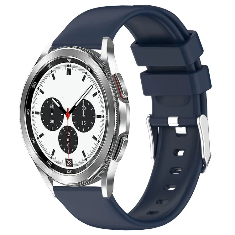 สายซิลิโคนสีเรียบขนาด 20 มม. สำหรับ Samsung Galaxy Watch 4 Classic ขนาด 42 มม., สำหรับ Samsung Galaxy Watch Active 2 ขนาด 44 มม., สำหรับ Samsung Galaxy Watch Active 2 ขนาด 40 มม., สำหรับ Samsung Galaxy Watch ขนาด 42 มม.