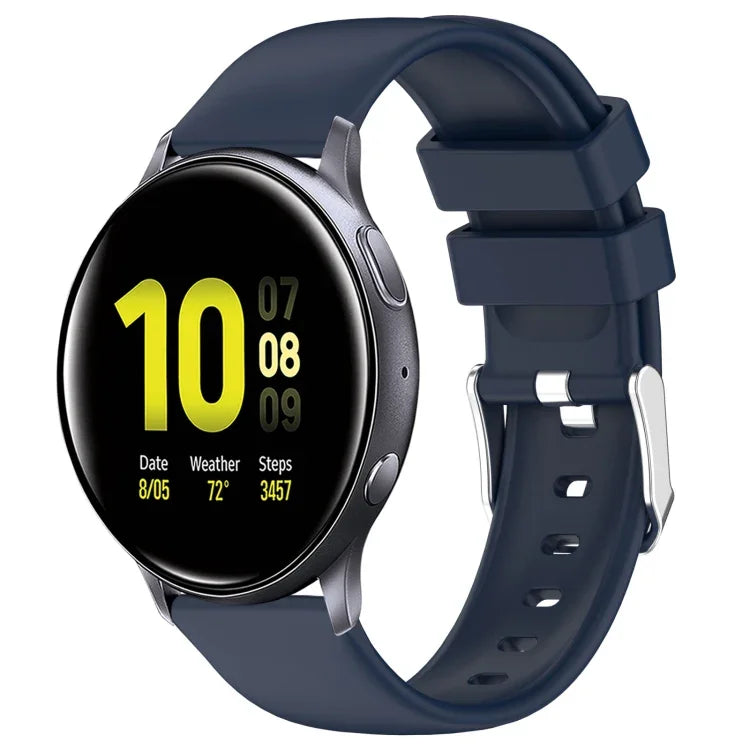 สายซิลิโคนสีเรียบขนาด 20 มม. สำหรับ Samsung Galaxy Watch 4 Classic ขนาด 42 มม., สำหรับ Samsung Galaxy Watch Active 2 ขนาด 44 มม., สำหรับ Samsung Galaxy Watch Active 2 ขนาด 40 มม., สำหรับ Samsung Galaxy Watch ขนาด 42 มม.