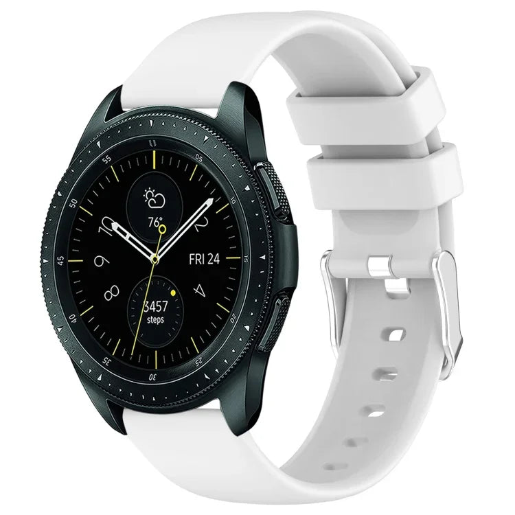สายซิลิโคนสีเรียบขนาด 20 มม. สำหรับ Samsung Galaxy Watch 4 Classic ขนาด 42 มม., สำหรับ Samsung Galaxy Watch Active 2 ขนาด 44 มม., สำหรับ Samsung Galaxy Watch Active 2 ขนาด 40 มม., สำหรับ Samsung Galaxy Watch ขนาด 42 มม.