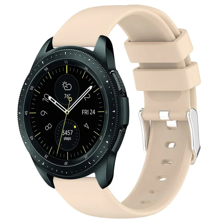 สายซิลิโคนสีเรียบขนาด 20 มม. สำหรับ Samsung Galaxy Watch 4 Classic ขนาด 42 มม., สำหรับ Samsung Galaxy Watch Active 2 ขนาด 44 มม., สำหรับ Samsung Galaxy Watch Active 2 ขนาด 40 มม., สำหรับ Samsung Galaxy Watch ขนาด 42 มม.