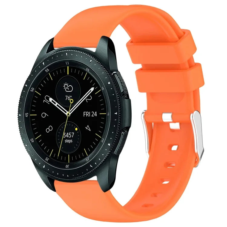 สายซิลิโคนสีเรียบขนาด 20 มม. สำหรับ Samsung Galaxy Watch 4 Classic ขนาด 42 มม., สำหรับ Samsung Galaxy Watch Active 2 ขนาด 44 มม., สำหรับ Samsung Galaxy Watch Active 2 ขนาด 40 มม., สำหรับ Samsung Galaxy Watch ขนาด 42 มม.