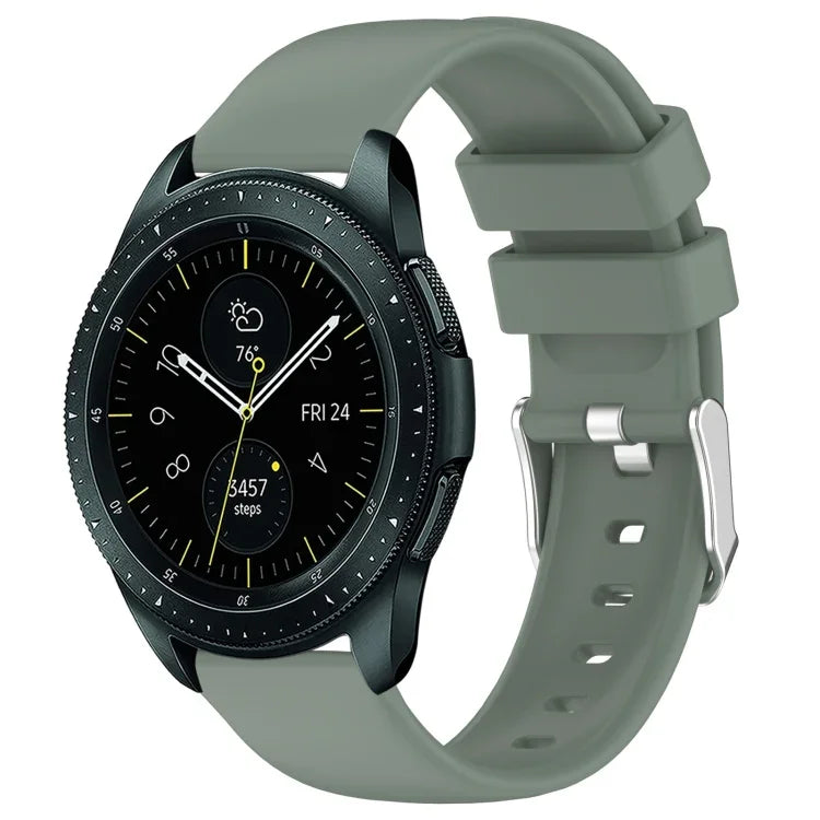 สายซิลิโคนสีเรียบขนาด 20 มม. สำหรับ Samsung Galaxy Watch 4 Classic ขนาด 42 มม., สำหรับ Samsung Galaxy Watch Active 2 ขนาด 44 มม., สำหรับ Samsung Galaxy Watch Active 2 ขนาด 40 มม., สำหรับ Samsung Galaxy Watch ขนาด 42 มม.