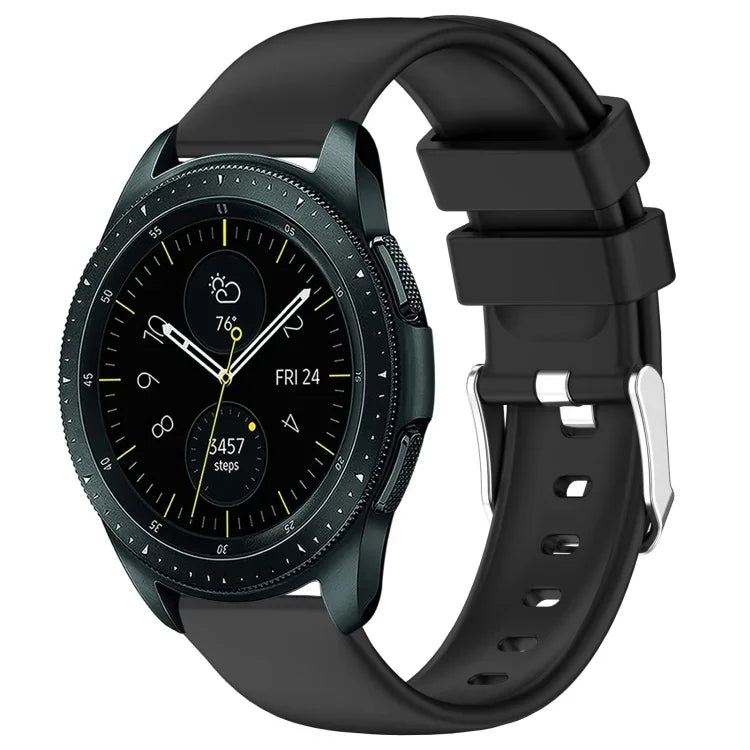 สายซิลิโคนสีเรียบขนาด 20 มม. สำหรับ Samsung Galaxy Watch 4 Classic ขนาด 42 มม., สำหรับ Samsung Galaxy Watch Active 2 ขนาด 44 มม., สำหรับ Samsung Galaxy Watch Active 2 ขนาด 40 มม., สำหรับ Samsung Galaxy Watch ขนาด 42 มม.