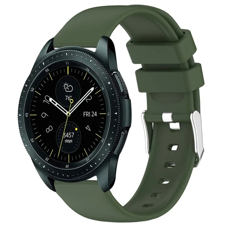 สายซิลิโคนสีเรียบขนาด 20 มม. สำหรับ Samsung Galaxy Watch 4 Classic ขนาด 42 มม., สำหรับ Samsung Galaxy Watch Active 2 ขนาด 44 มม., สำหรับ Samsung Galaxy Watch Active 2 ขนาด 40 มม., สำหรับ Samsung Galaxy Watch ขนาด 42 มม.