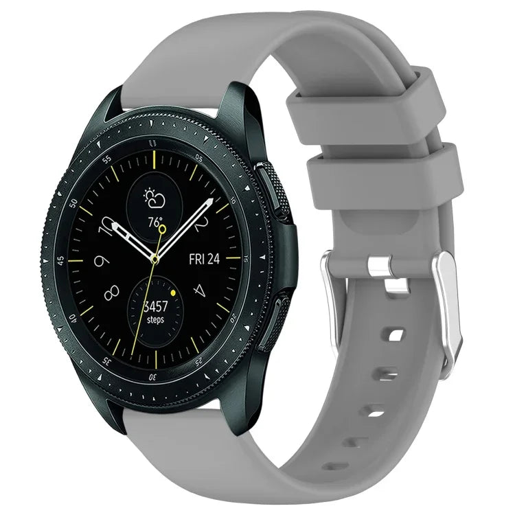 สายซิลิโคนสีเรียบขนาด 20 มม. สำหรับ Samsung Galaxy Watch 4 Classic ขนาด 42 มม., สำหรับ Samsung Galaxy Watch Active 2 ขนาด 44 มม., สำหรับ Samsung Galaxy Watch Active 2 ขนาด 40 มม., สำหรับ Samsung Galaxy Watch ขนาด 42 มม.