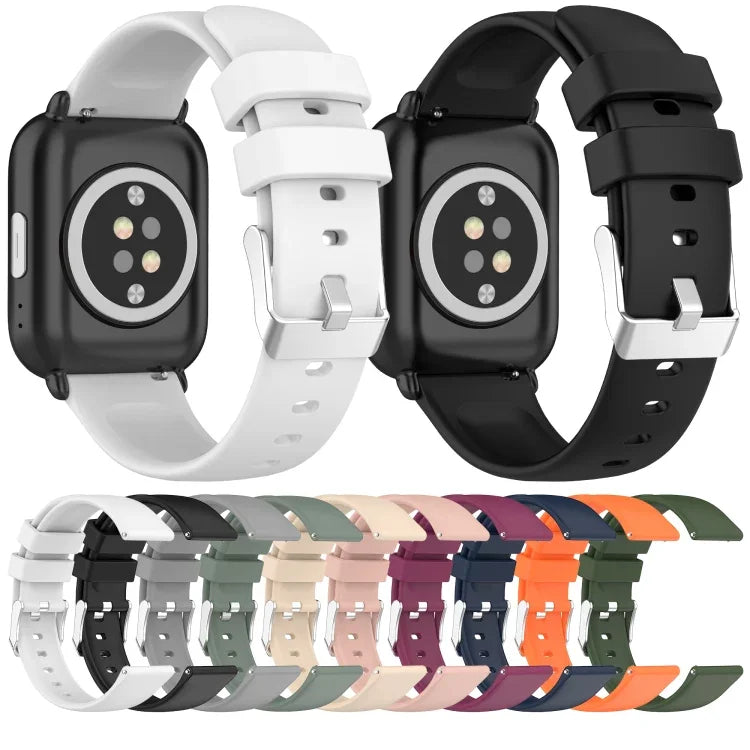 สายซิลิโคนสีเรียบขนาด 20 มม. สำหรับ Samsung Galaxy Watch 4 Classic ขนาด 42 มม., สำหรับ Samsung Galaxy Watch Active 2 ขนาด 44 มม., สำหรับ Samsung Galaxy Watch Active 2 ขนาด 40 มม., สำหรับ Samsung Galaxy Watch ขนาด 42 มม.