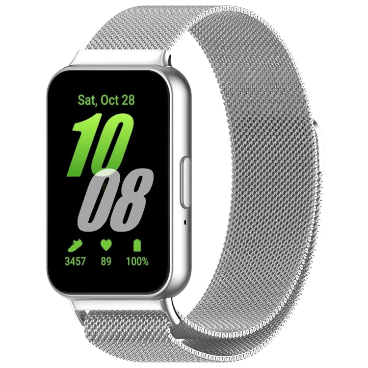 For Samsung Galaxy Fit 3 Milanese Metal Steel Mesh Watch Band, Silver, Black, Gray, Pink, Starlight, Gold, Rose Gold