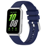 For Samsung Galaxy Fit 3 SM-R390 Metal Connector Liquid Glossy Silicone Watch Band, Black, Orange, Red, Dark Gray, Purple, Starlight, Dark Blue, Green, White, Light Pink