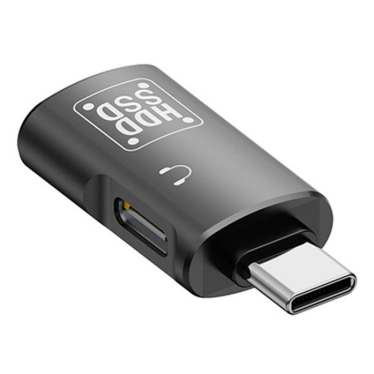 อะแดปเตอร์แปลง JS-109 USB-C / Type-C เป็น Type-C + USB 3.0 OTG สำหรับหูฟังดิจิทัลและ U-Disk, Type-C เป็น Type-C + USB