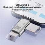 อะแดปเตอร์แปลง JS-109 USB-C / Type-C เป็น Type-C + USB 3.0 OTG สำหรับหูฟังดิจิทัลและ U-Disk, Type-C เป็น Type-C + USB