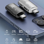 อะแดปเตอร์แปลง JS-109 USB-C / Type-C เป็น Type-C + USB 3.0 OTG สำหรับหูฟังดิจิทัลและ U-Disk, Type-C เป็น Type-C + USB