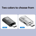 อะแดปเตอร์แปลง JS-109 USB-C / Type-C เป็น Type-C + USB 3.0 OTG สำหรับหูฟังดิจิทัลและ U-Disk, Type-C เป็น Type-C + USB