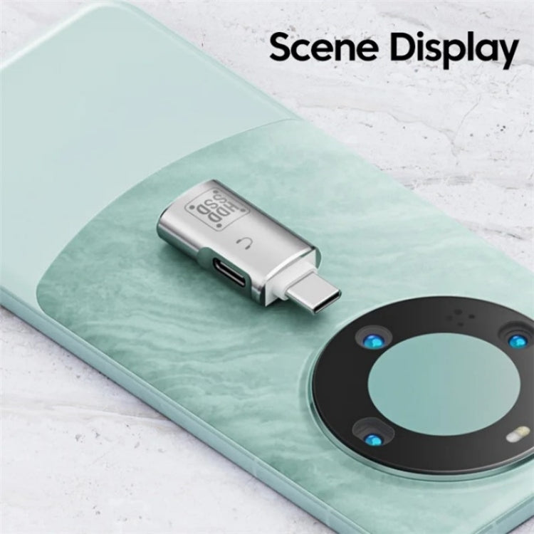 อะแดปเตอร์แปลง JS-109 USB-C / Type-C เป็น Type-C + USB 3.0 OTG สำหรับหูฟังดิจิทัลและ U-Disk, Type-C เป็น Type-C + USB