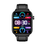 ET570 สมาร์ทวอทช์หน้าจอสี 1.96 นิ้ว สายหนัง รองรับการโทรบลูทูธ / ECG