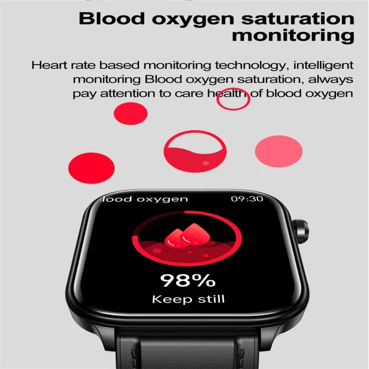 ET570 สมาร์ทวอทช์หน้าจอสี 1.96 นิ้ว สายหนัง รองรับการโทรบลูทูธ / ECG