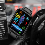ET570 สมาร์ทวอทช์หน้าจอสี 1.96 นิ้ว สายหนัง รองรับการโทรบลูทูธ / ECG