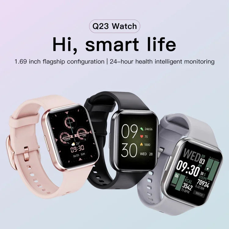 สายรัดข้อมืออัจฉริยะ Q23 กันน้ำระดับ IP67 ติดตามสุขภาพและฟิตเนส