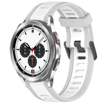 สายซิลิโคนลายสองสีขนาด 20 มม. สำหรับ Samsung Galaxy Watch 4 Classic 42mm, Samsung Galaxy Watch Active 2 44mm, Samsung Galaxy Watch Active 2 40mm, Samsung Galaxy Watch 42mm