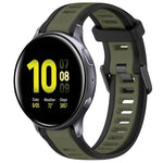 สายซิลิโคนลายสองสีขนาด 20 มม. สำหรับ Samsung Galaxy Watch 4 Classic 42mm, Samsung Galaxy Watch Active 2 44mm, Samsung Galaxy Watch Active 2 40mm, Samsung Galaxy Watch 42mm