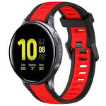 สายซิลิโคนลายสองสีขนาด 20 มม. สำหรับ Samsung Galaxy Watch 4 Classic 42mm, Samsung Galaxy Watch Active 2 44mm, Samsung Galaxy Watch Active 2 40mm, Samsung Galaxy Watch 42mm