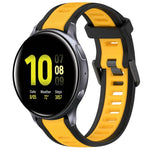 สายซิลิโคนลายสองสีขนาด 20 มม. สำหรับ Samsung Galaxy Watch 4 Classic 42mm, Samsung Galaxy Watch Active 2 44mm, Samsung Galaxy Watch Active 2 40mm, Samsung Galaxy Watch 42mm