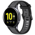 สายซิลิโคนลายสองสีขนาด 20 มม. สำหรับ Samsung Galaxy Watch 4 Classic 42mm, Samsung Galaxy Watch Active 2 44mm, Samsung Galaxy Watch Active 2 40mm, Samsung Galaxy Watch 42mm