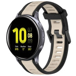 สายซิลิโคนลายสองสีขนาด 20 มม. สำหรับ Samsung Galaxy Watch 4 Classic 42mm, Samsung Galaxy Watch Active 2 44mm, Samsung Galaxy Watch Active 2 40mm, Samsung Galaxy Watch 42mm