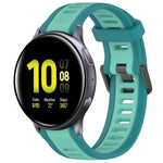 สายซิลิโคนลายสองสีขนาด 20 มม. สำหรับ Samsung Galaxy Watch 4 Classic 42mm, Samsung Galaxy Watch Active 2 44mm, Samsung Galaxy Watch Active 2 40mm, Samsung Galaxy Watch 42mm