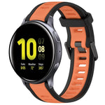 สายซิลิโคนลายสองสีขนาด 20 มม. สำหรับ Samsung Galaxy Watch 4 Classic 42mm, Samsung Galaxy Watch Active 2 44mm, Samsung Galaxy Watch Active 2 40mm, Samsung Galaxy Watch 42mm