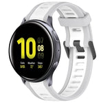 สายซิลิโคนลายสองสีขนาด 20 มม. สำหรับ Samsung Galaxy Watch 4 Classic 42mm, Samsung Galaxy Watch Active 2 44mm, Samsung Galaxy Watch Active 2 40mm, Samsung Galaxy Watch 42mm