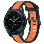 สายซิลิโคนลายสองสีขนาด 20 มม. สำหรับ Samsung Galaxy Watch 4 Classic 42mm, Samsung Galaxy Watch Active 2 44mm, Samsung Galaxy Watch Active 2 40mm, Samsung Galaxy Watch 42mm