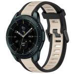 สายซิลิโคนลายสองสีขนาด 20 มม. สำหรับ Samsung Galaxy Watch 4 Classic 42mm, Samsung Galaxy Watch Active 2 44mm, Samsung Galaxy Watch Active 2 40mm, Samsung Galaxy Watch 42mm