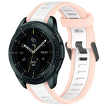สายซิลิโคนลายสองสีขนาด 20 มม. สำหรับ Samsung Galaxy Watch 4 Classic 42mm, Samsung Galaxy Watch Active 2 44mm, Samsung Galaxy Watch Active 2 40mm, Samsung Galaxy Watch 42mm