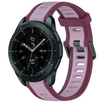 สายซิลิโคนลายสองสีขนาด 20 มม. สำหรับ Samsung Galaxy Watch 4 Classic 42mm, Samsung Galaxy Watch Active 2 44mm, Samsung Galaxy Watch Active 2 40mm, Samsung Galaxy Watch 42mm