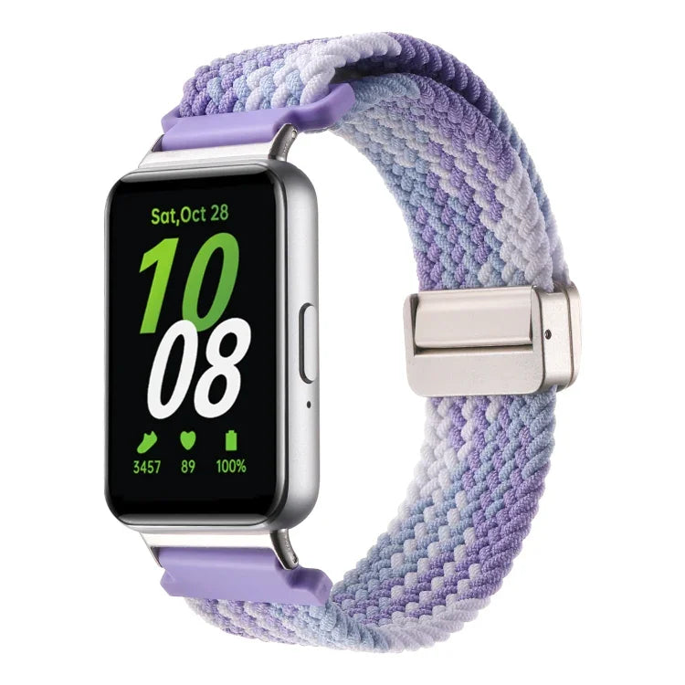 สายรัดนาฬิกาไนลอนถักแบบหัวเข็มขัดแม่เหล็ก สำหรับ Samsung Galaxy Fit3