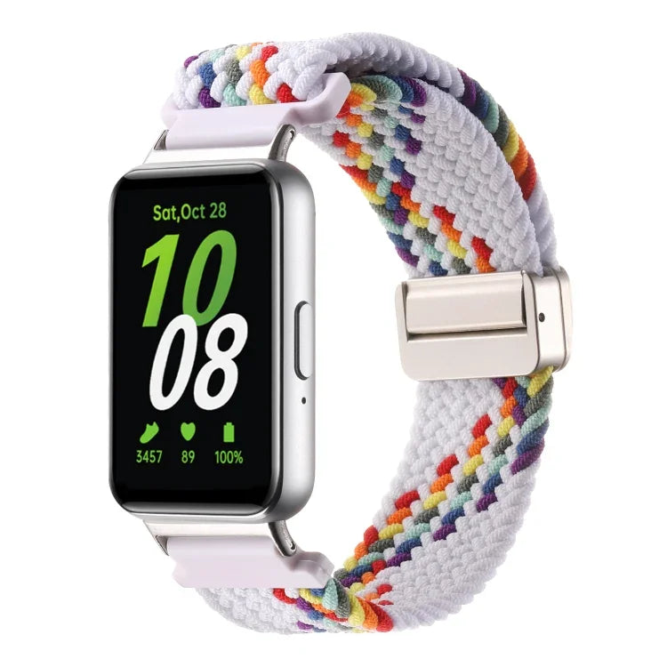 สายรัดนาฬิกาไนลอนถักแบบหัวเข็มขัดแม่เหล็ก สำหรับ Samsung Galaxy Fit3