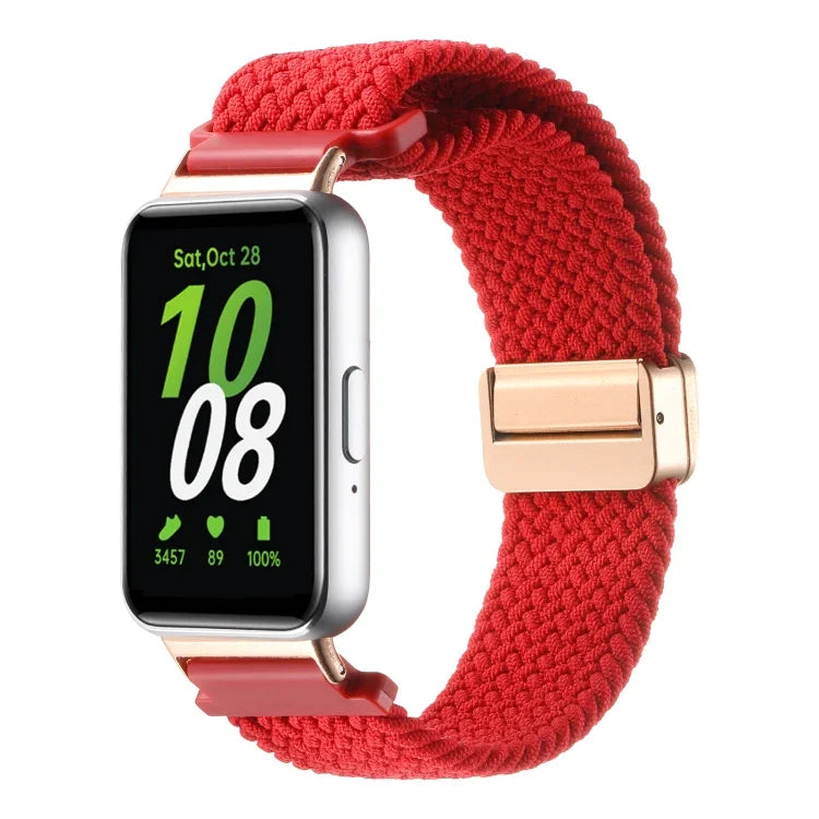 สายรัดนาฬิกาไนลอนถักแบบหัวเข็มขัดแม่เหล็ก สำหรับ Samsung Galaxy Fit3
