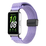 สายรัดนาฬิกาไนลอนถักแบบหัวเข็มขัดแม่เหล็ก สำหรับ Samsung Galaxy Fit3